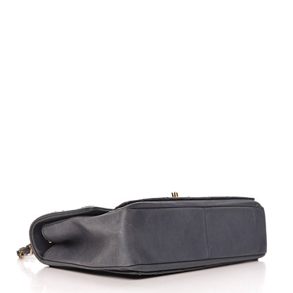Chanel Calfskin Stitched Two Tone Flap Blue 5 of 23
