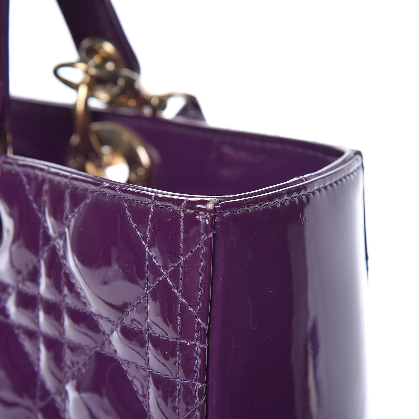 Patent Cannage Large Lady Dior Violet Purple