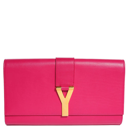 Saint Laurent Calfskin Y Ligne Clutch Fuchsia 1 of 7