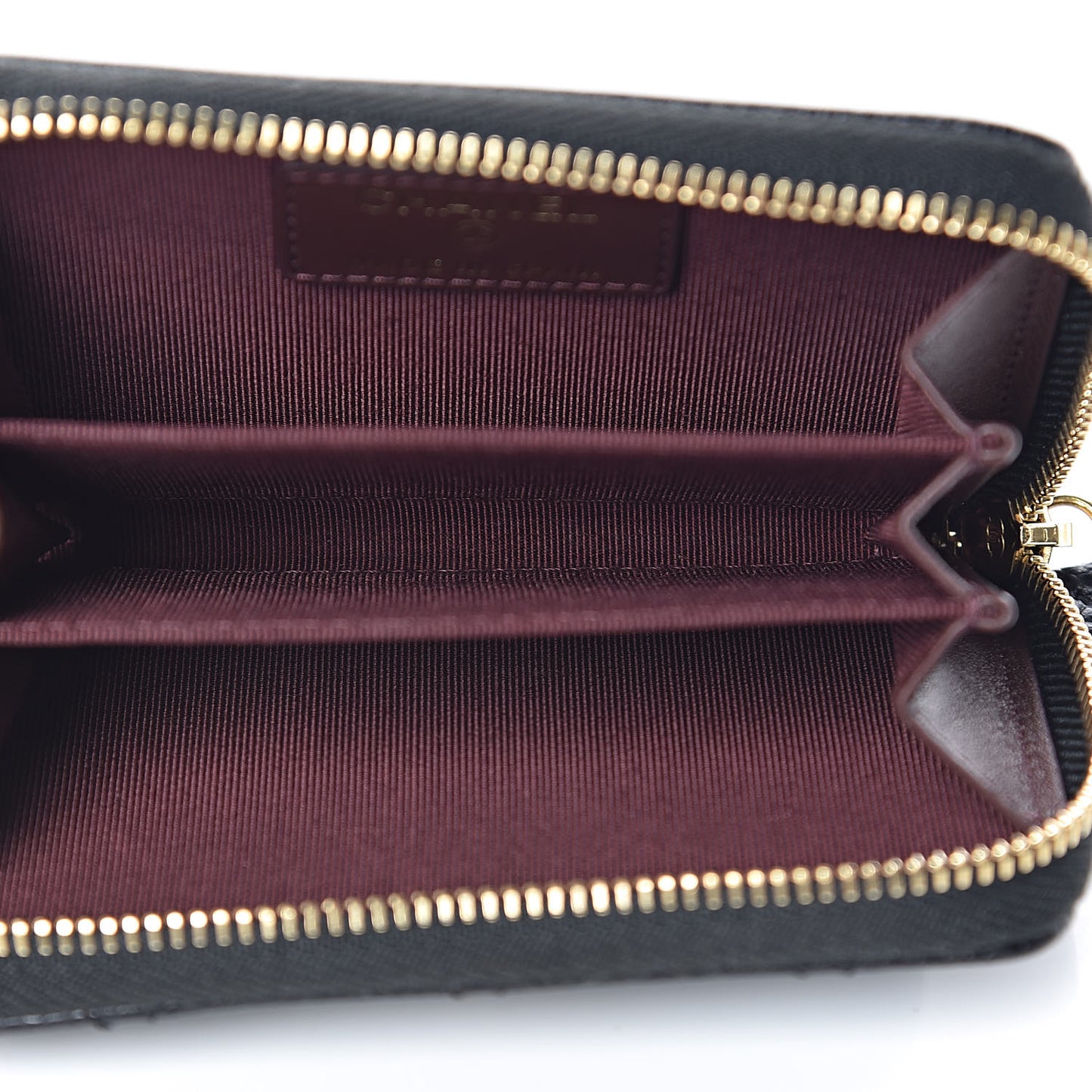 Caviar Quilted Zip Coin Purse Black