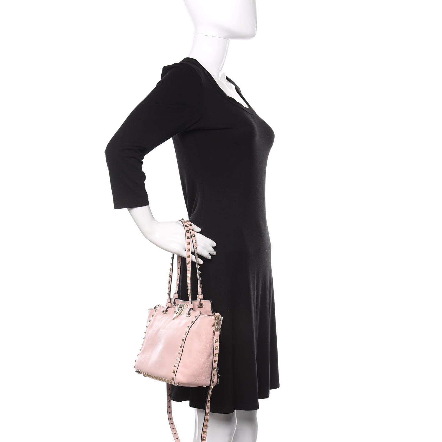 Valentino Garavani Vitello Small Rockstud Tote Pink 3 of 14