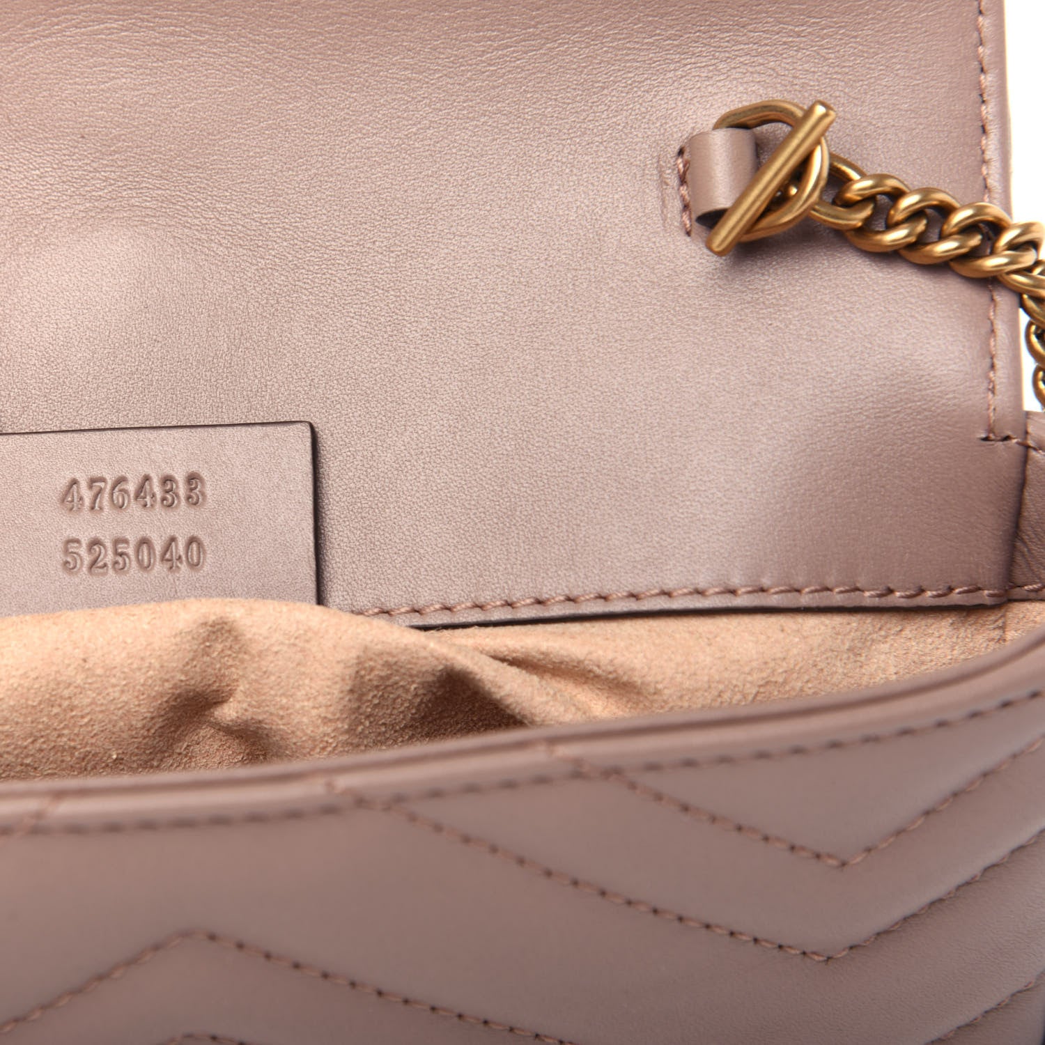 Gucci Calfskin Matelasse Super Mini GG Marmont Shoulder Bag Porcelain Rose 7 of 10