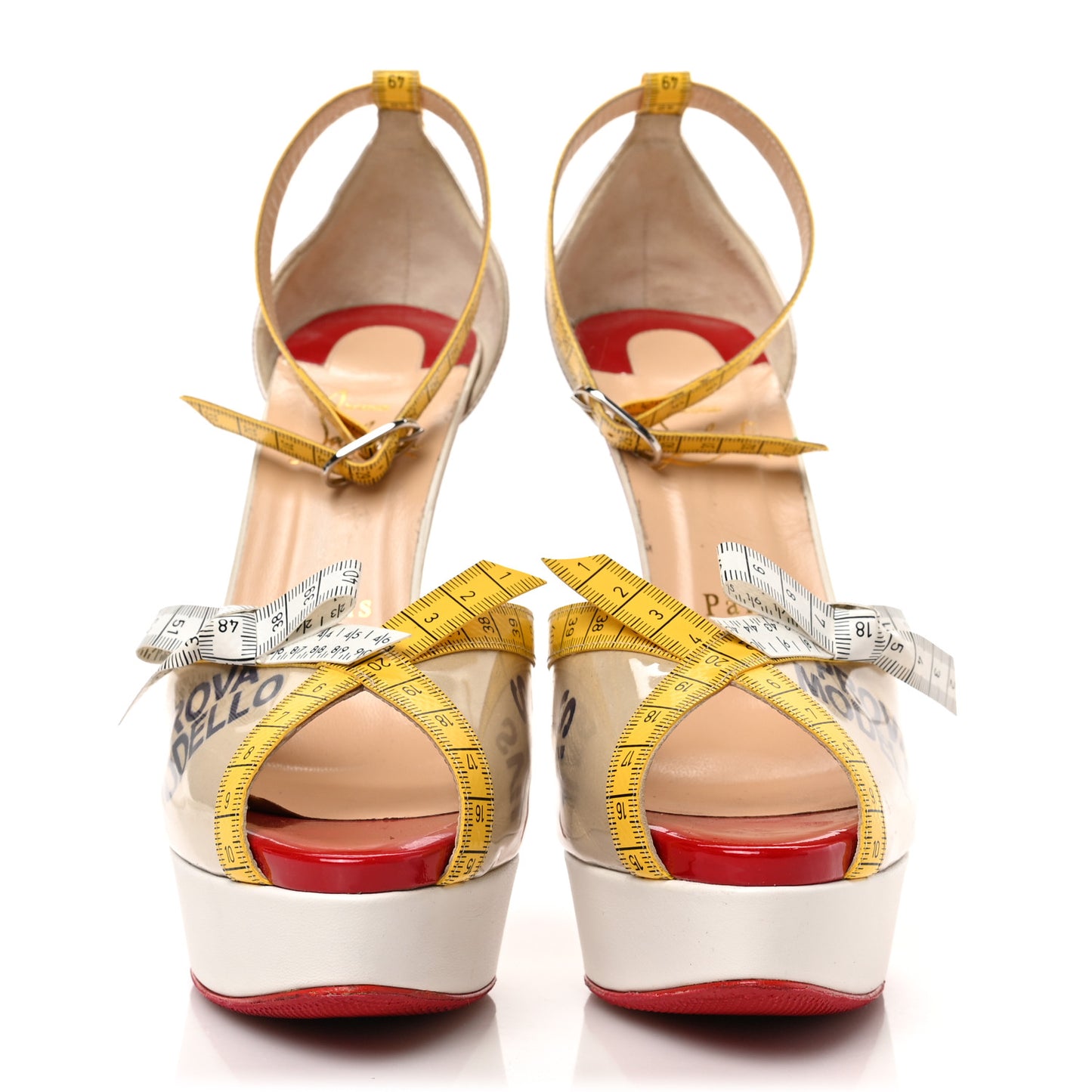 PVC Patent Ruban Calfskin Metricathy 150 Pumps 39 Transparent Yellow