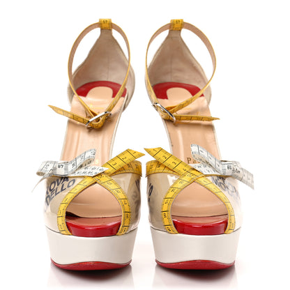 Christian Louboutin PVC Patent Ruban Calfskin Metricathy 150 Pumps 39 Transparent Yellow 2 of 8