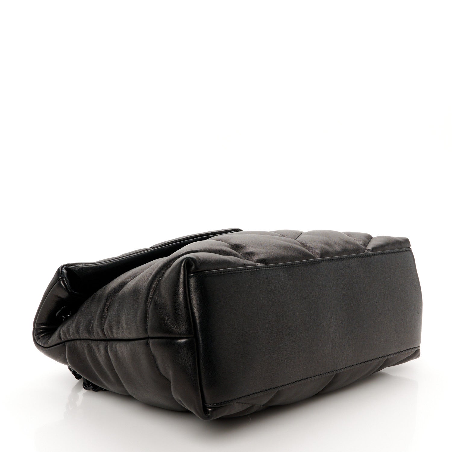 Saint Laurent Lambskin Quilted Monogram Monochrome Medium Loulou Puffer Chain Satchel Black 4 of 10