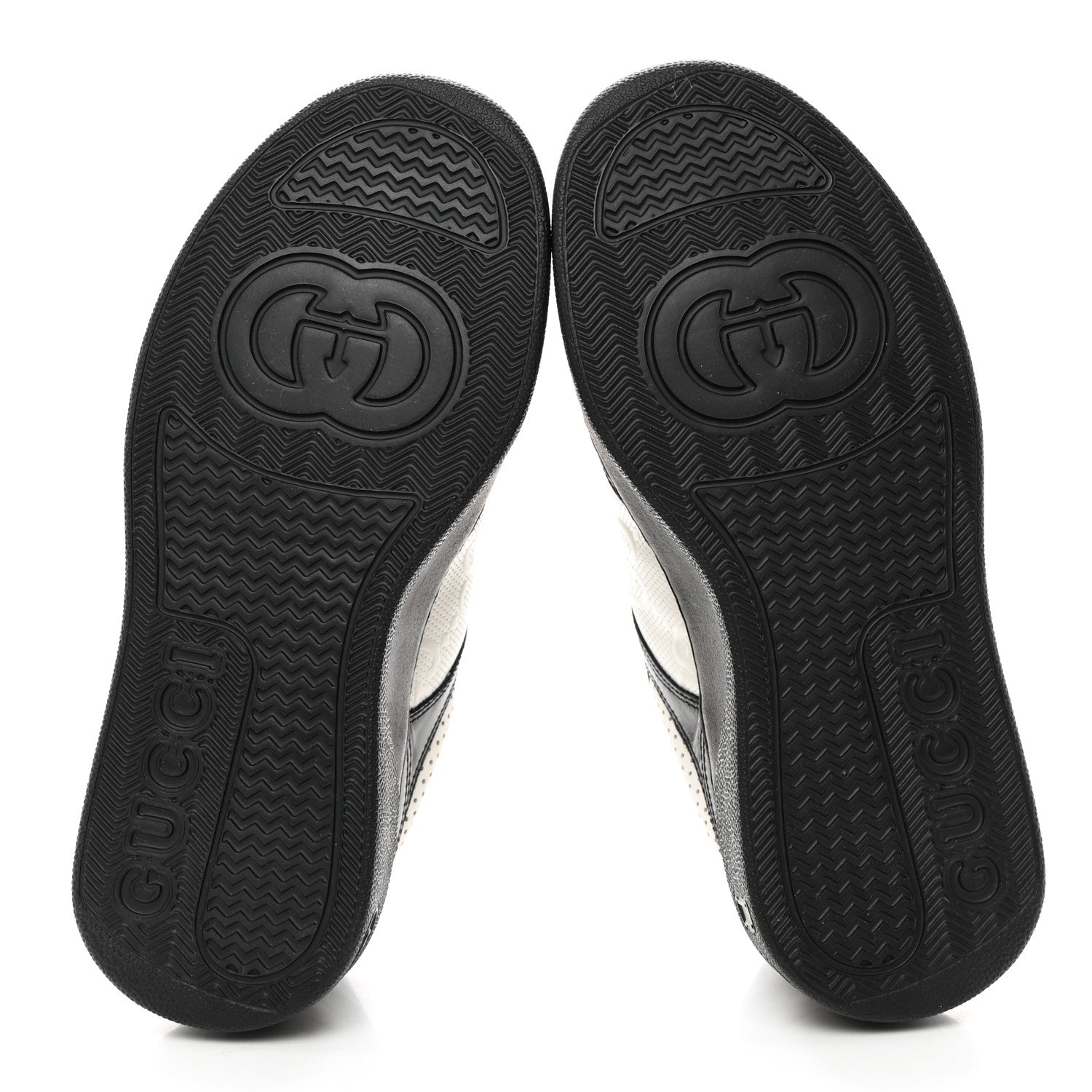 Gucci Calfskin GG Tennis Embossed Womens Platform 55mm Sneakers 38 Black White 5 of 9