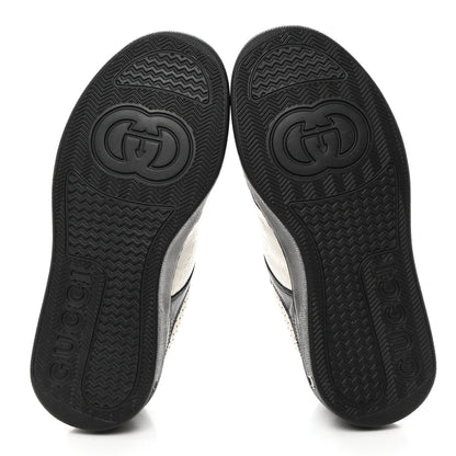 Gucci Calfskin GG Tennis Embossed Womens Platform 55mm Sneakers 38 Black White 5 of 9