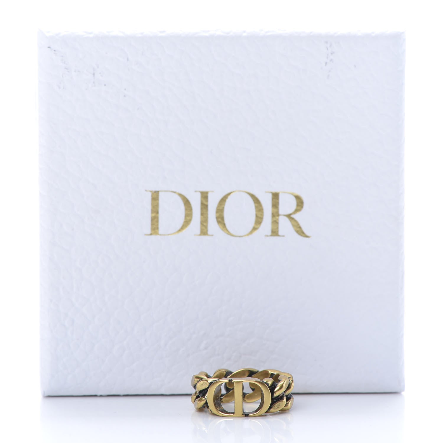 Christian Dior Metal Montaigne 30 Chain Ring Antique Gold 6 of 6