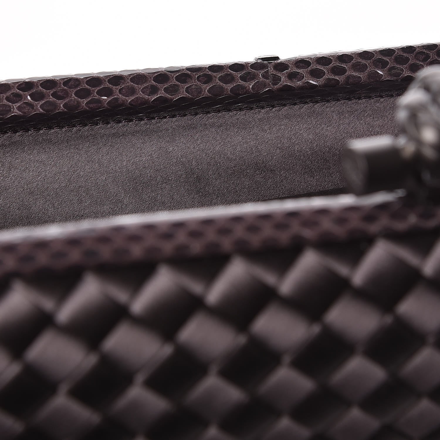 Bottega Veneta Satin Intreccio Impero Ayers Stretch Knot Clutch Quetsche 9 of 9