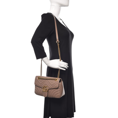 Gucci Calfskin Matelasse Small GG Marmont Shoulder Bag Porcelain Rose 2 of 10