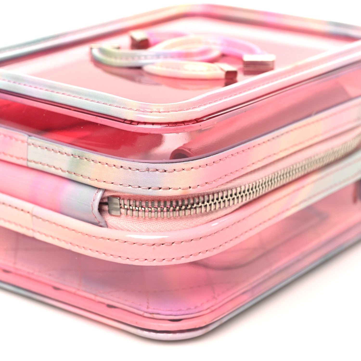 Chanel PVC Patent Calfskin Patent Lambskin Vertical Vanity Case Pink 10 of 12