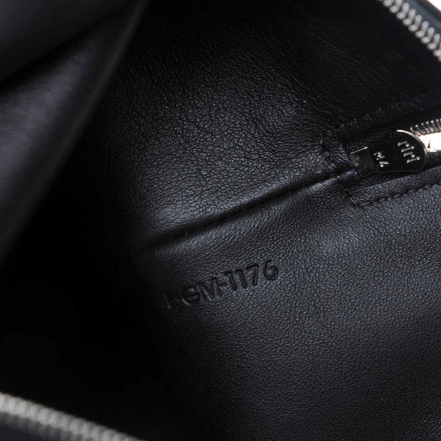 Laminated Lambskin Bi-Color Solo Clutch Pouch Black Silver