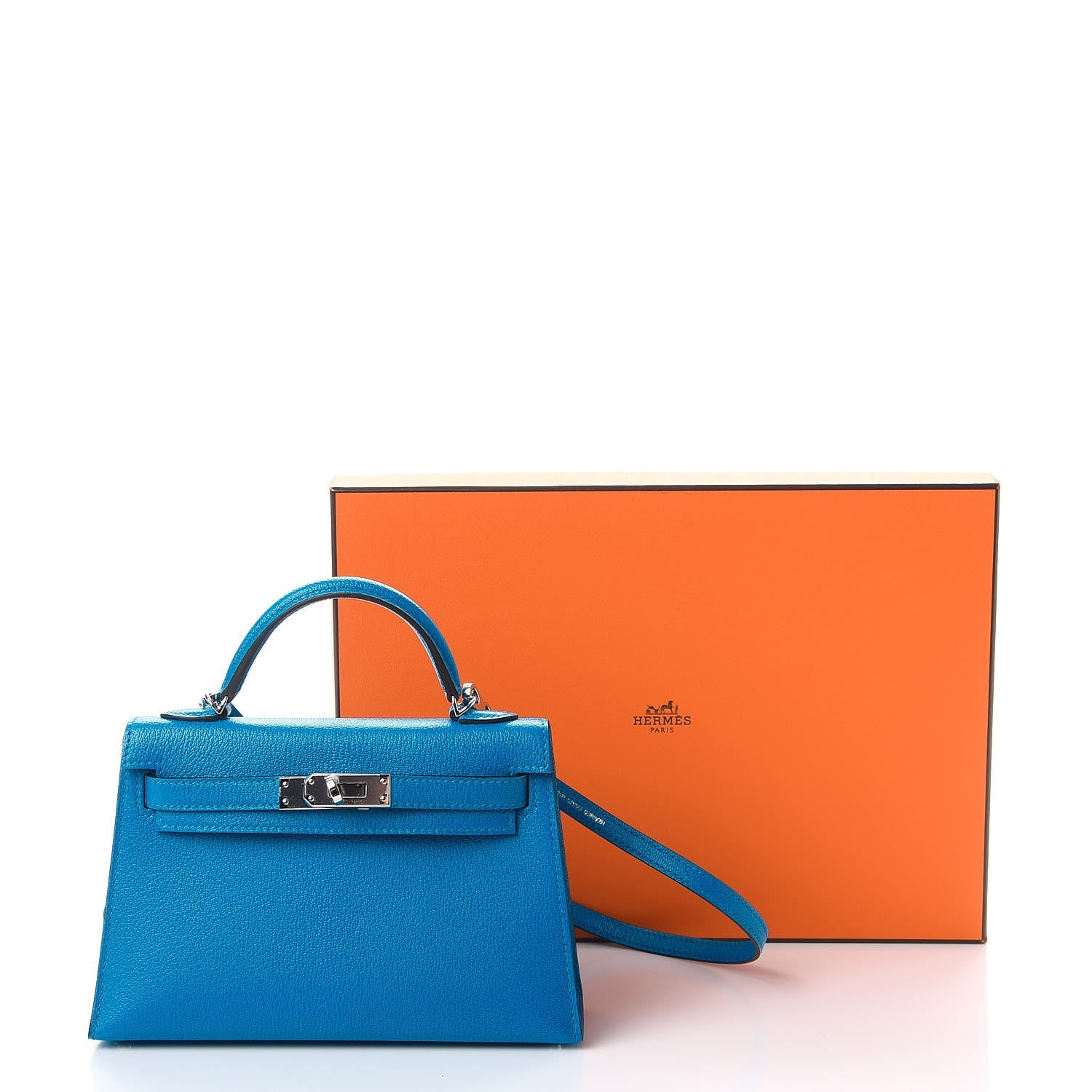 Hermes Chevre Mysore Mini Kelly Sellier 20 Bleu Zanzibar 9 of 9