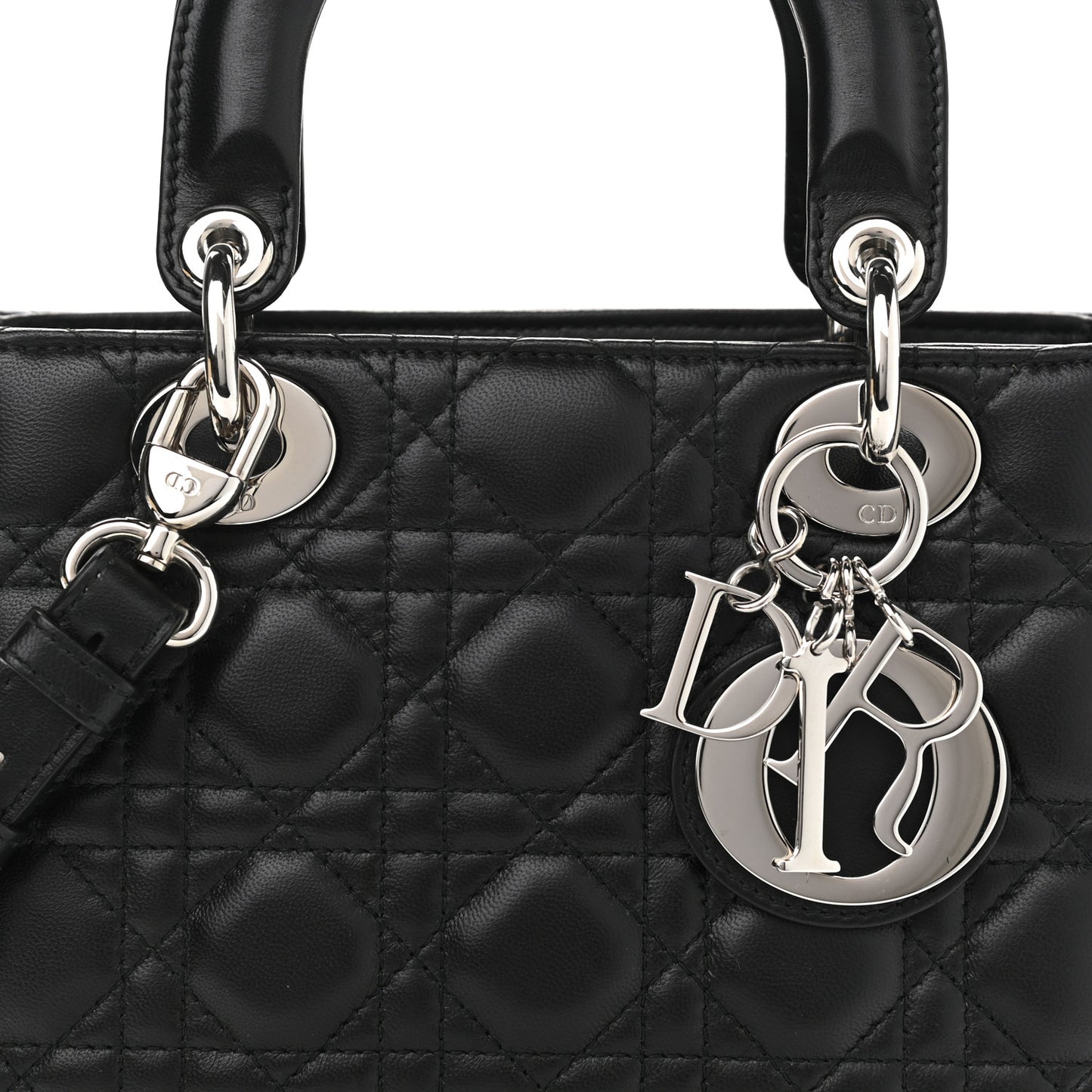 Lambskin Cannage Small Lucky Badges My Lady Dior Black