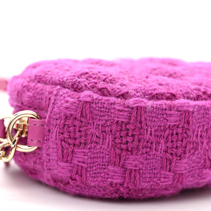 Chanel Tweed Lambskin Quilted Waist Bag With Coin Purse Fuchsia 14 of 15