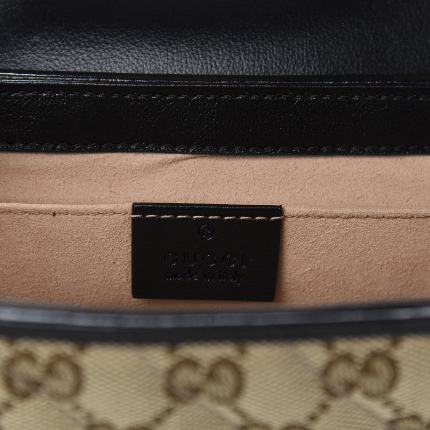 Monogram Matelasse Diagonal Mini GG Marmont Shoulder Bag Beige Black