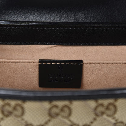 Gucci Monogram Matelasse Diagonal Mini GG Marmont Shoulder Bag Beige Black 8 of 10