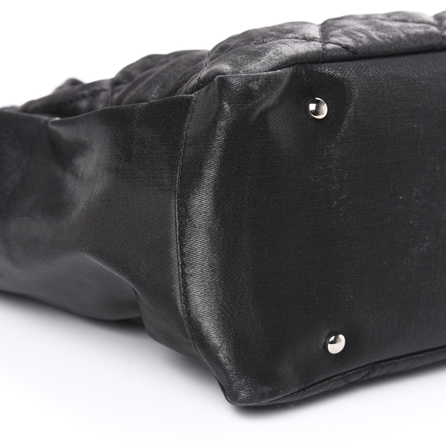 Coated Canvas Quilted Large Paris Biarritz Tote Black