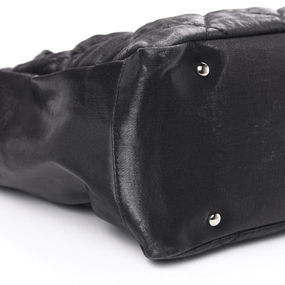 Chanel Coated Canvas Quilted Large Paris Biarritz Tote Black 8 of 10