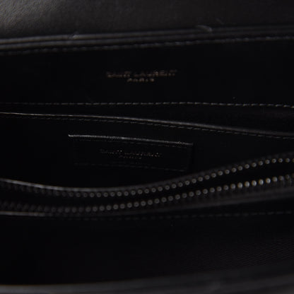 Saint Laurent Calfskin Y Quilted Monogram Small Loulou Chain Satchel Black 8 of 9