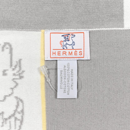 Hermes Wool Cashmere Cabriole Blanket Gris Perle 3 of 3