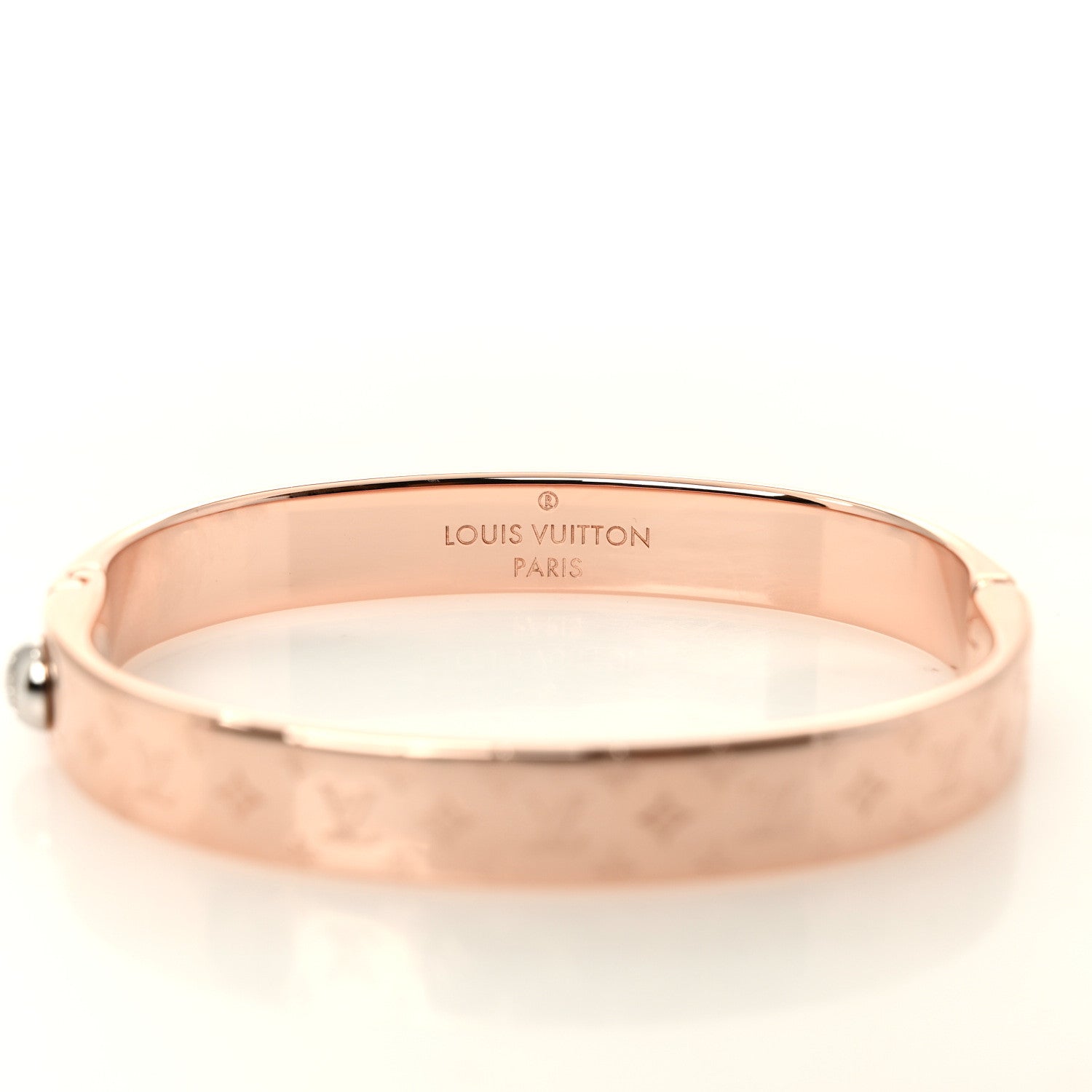Louis Vuitton Brass Monogram Nanogram Cuff M Pink Gold 4 of 6