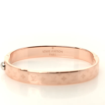 Louis Vuitton Brass Monogram Nanogram Cuff M Pink Gold 4 of 6