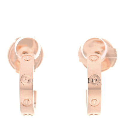 Cartier 18K Pink Gold Small LOVE Hoop Earrings 1 of 6
