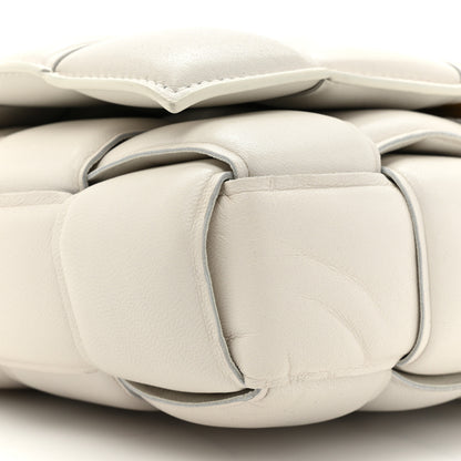 Bottega Veneta Lambskin Maxi Intreccio Padded Chain Cassette Crossbody Bag White 8 of 14