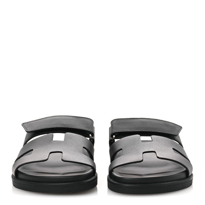 Hermes Calfskin Womens Chypre Sandals 39 Black 3 of 11