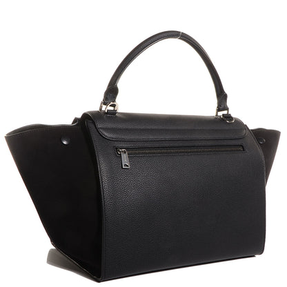 Celine Drummed Calfskin Suede Medium Trapeze Black 3 of 9