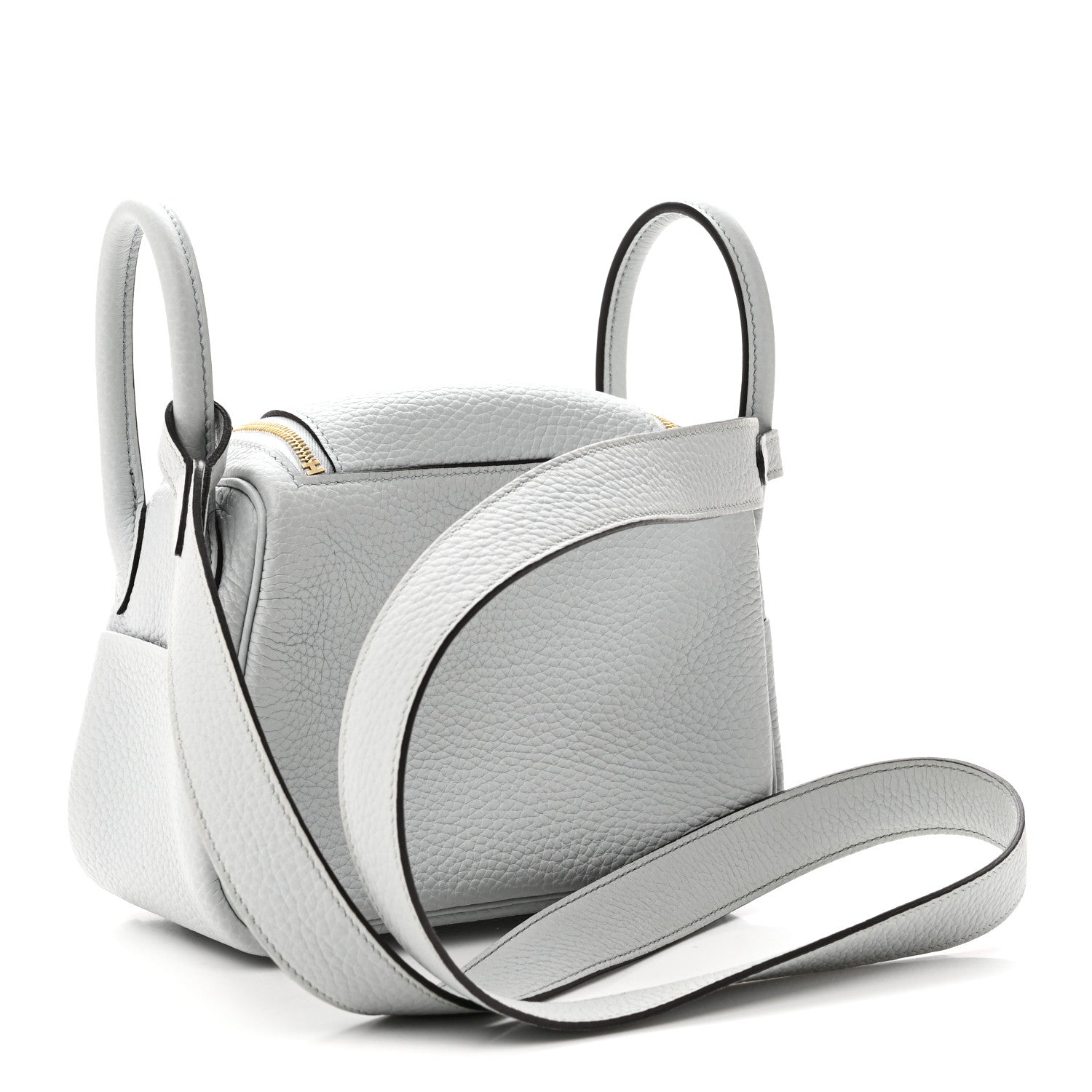 Hermes Taurillon Clemence Mini Lindy 20 Bleu Pale 3 of 11