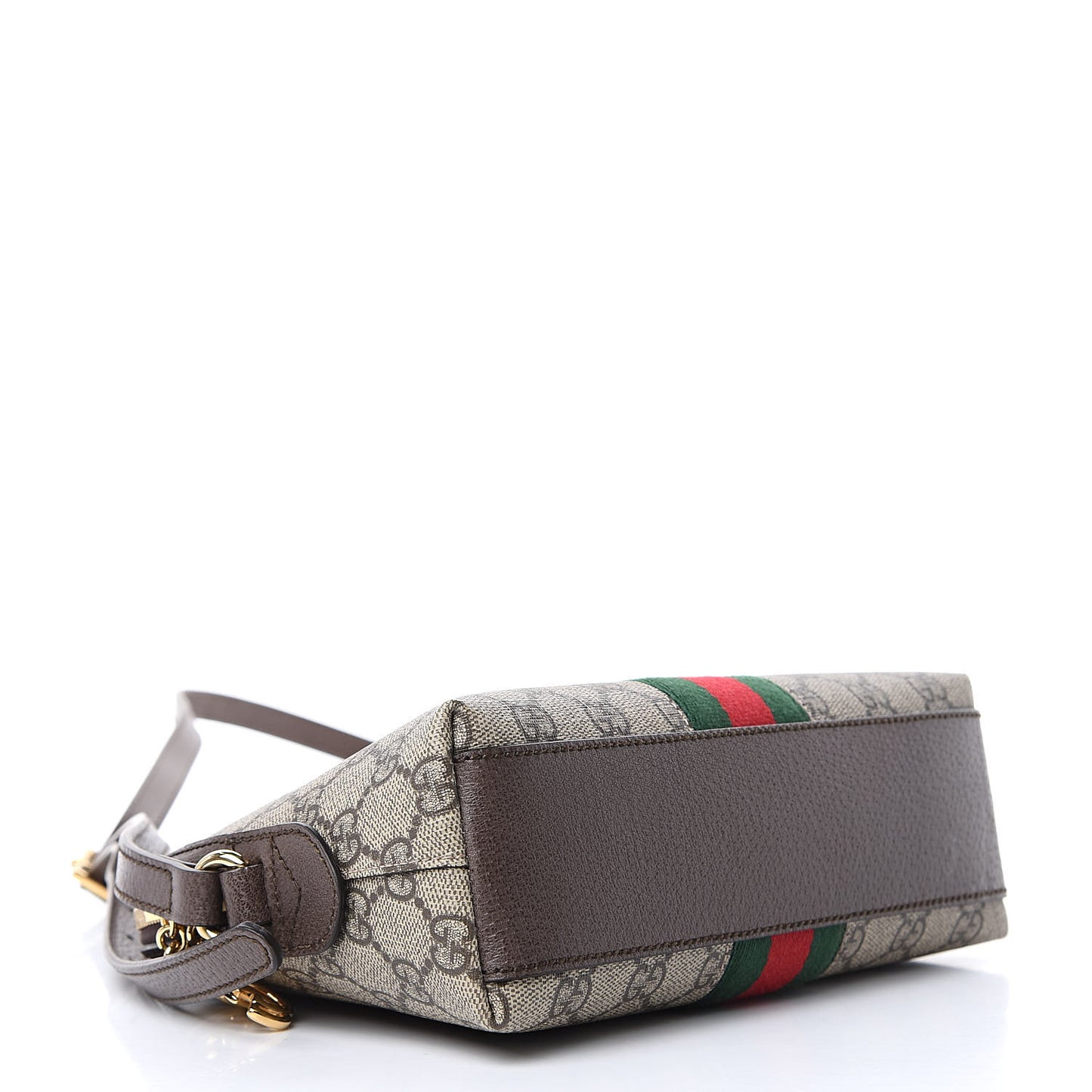 GG Supreme Monogram Textured Dollar Calfskin Web Small Ophidia Dome Shoulder Bag Beige Ebony New Acero