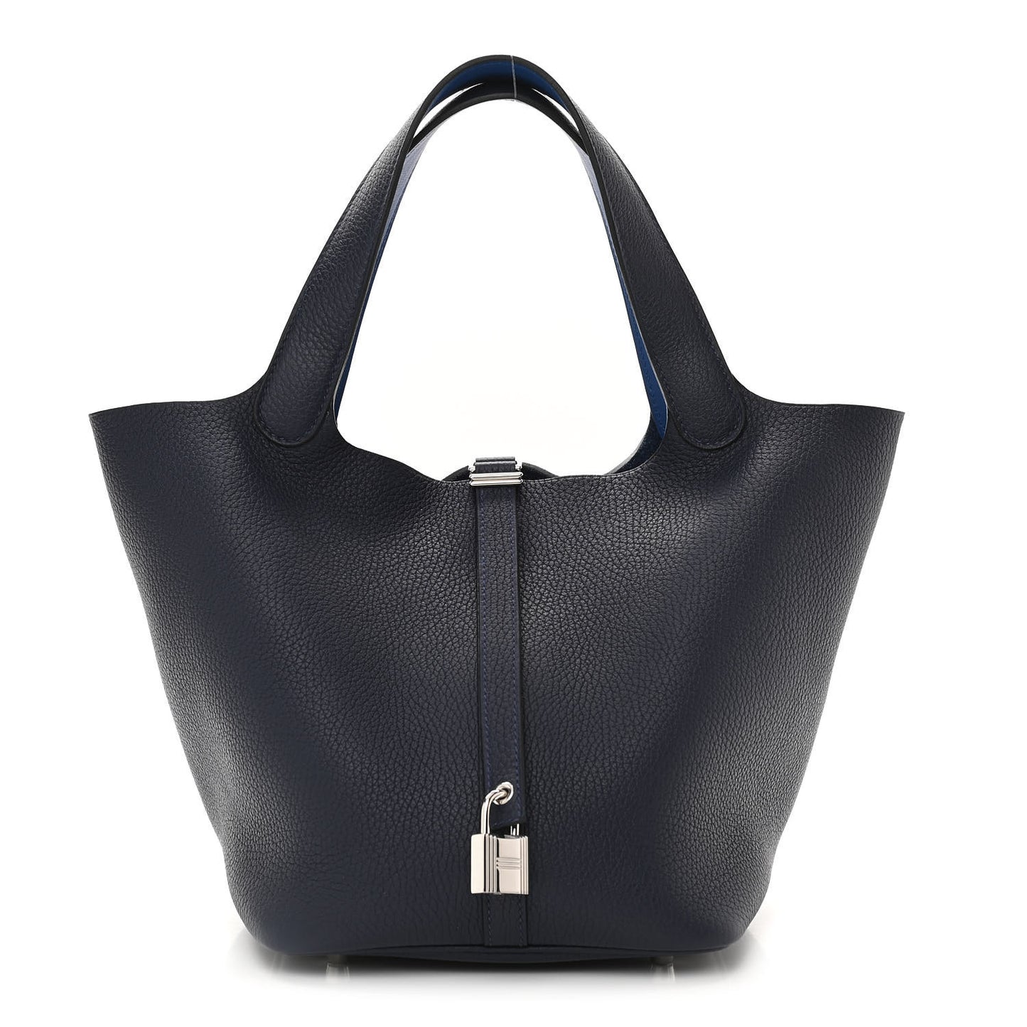 Taurillon Clemence Swift Eclat Picotin Lock 22 MM Bleu Nuit Bleu Electrique