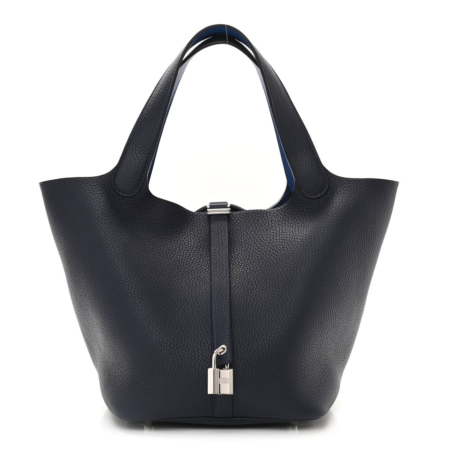 Hermes Taurillon Clemence Swift Eclat Picotin Lock 22 MM Bleu Nuit Bleu Electrique 1 of 12