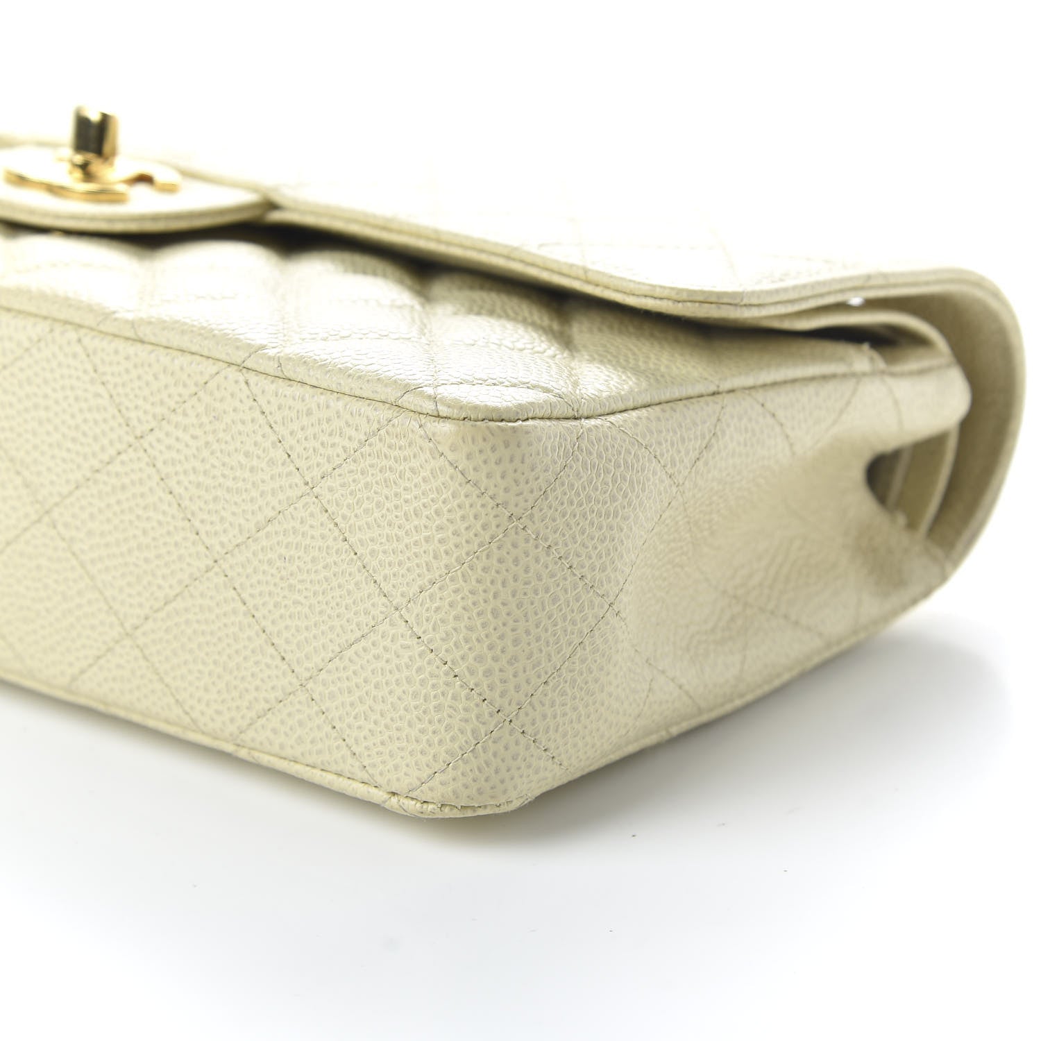 Chanel Caviar Quilted Medium Double Flap Dark White 7 of 11