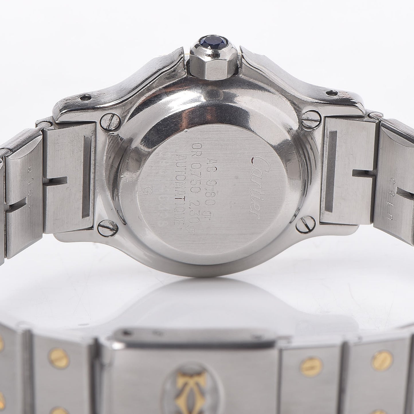 Stainless Steel 18K Yellow Gold 25mm Santos Octagon Automatic Watch