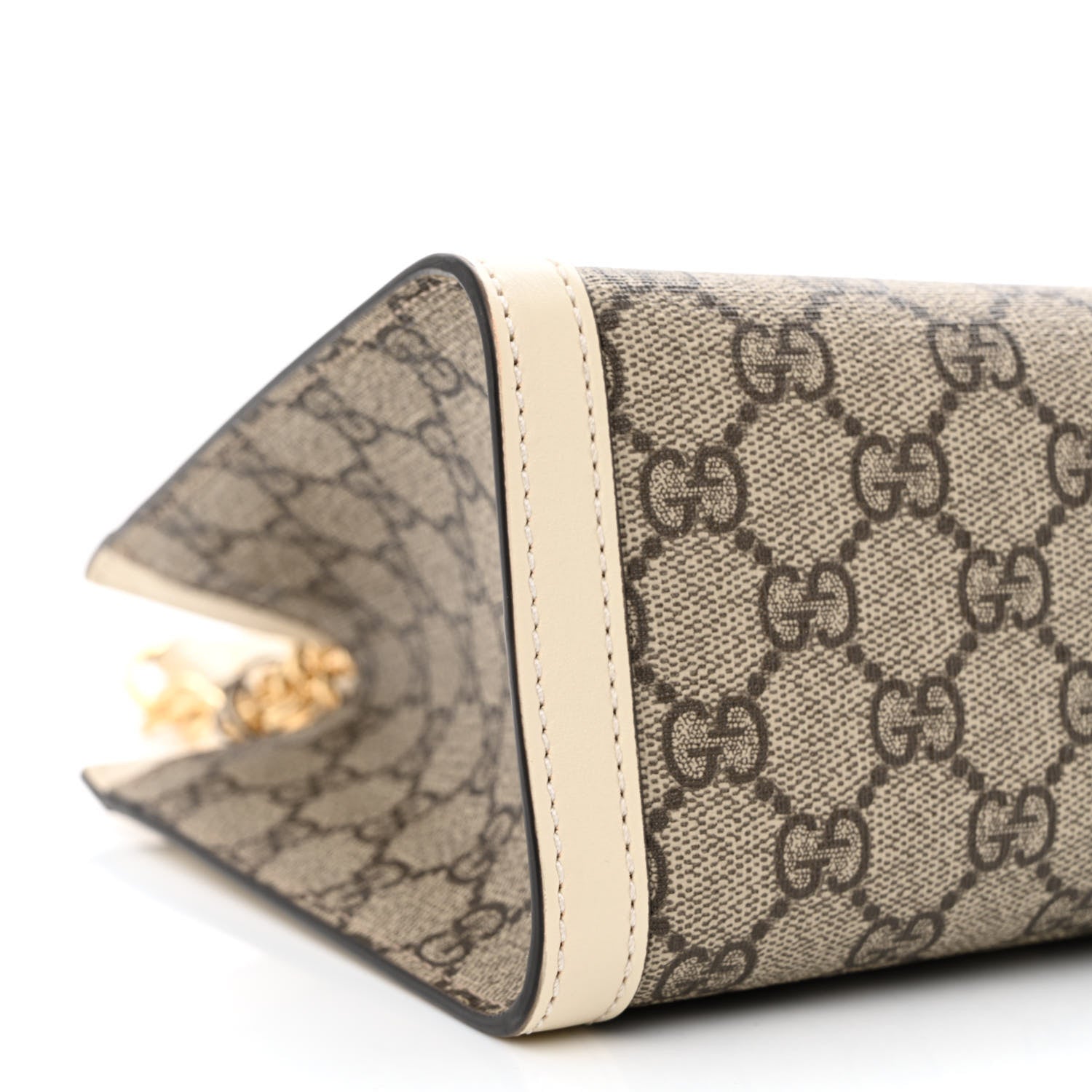Gucci GG Supreme Monogram Moon Calfskin Small Padlock Tote Beige Ebony Mystic White 9 of 11