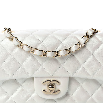 Chanel Iridescent Calfskin Quilted Mini Rectangular Flap White 10 of 11