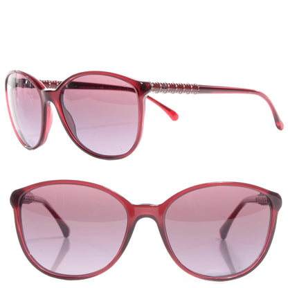 Chanel Studded Cat Eye Sunglasses 5207 Red 1 of 5