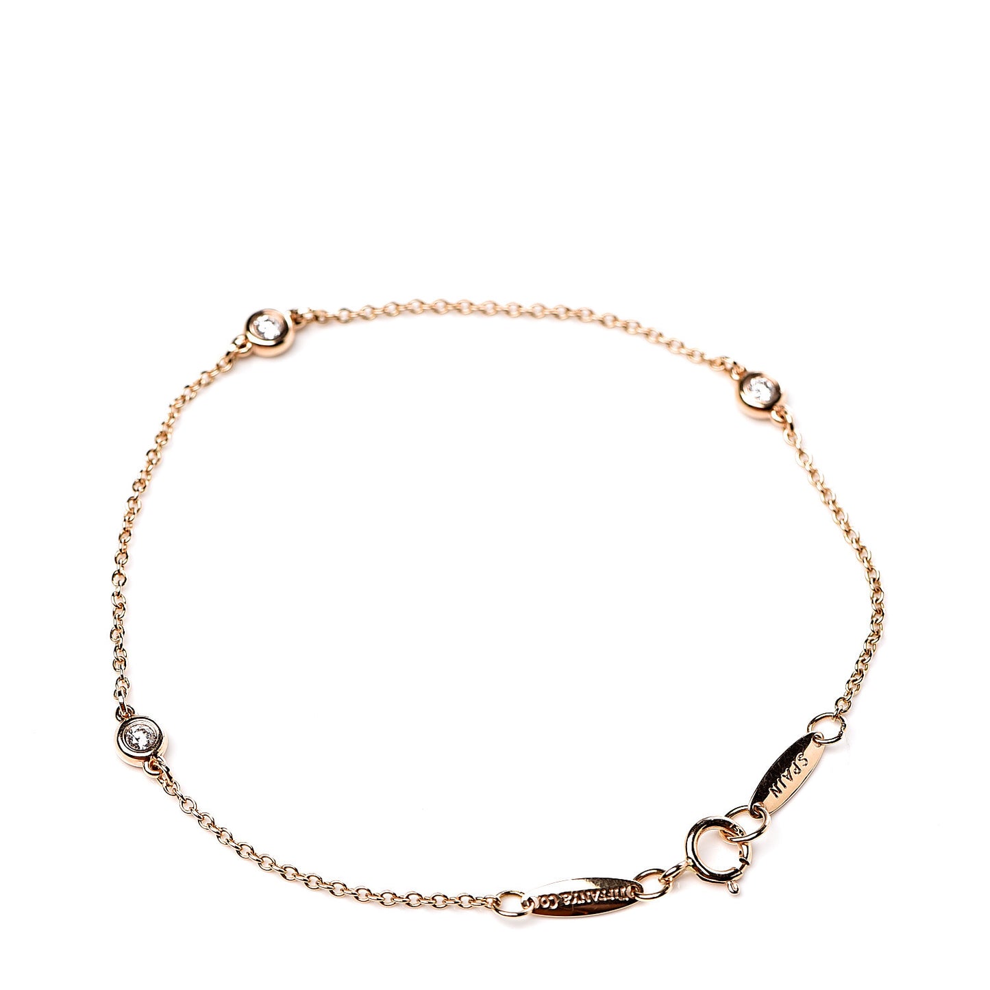 18K Rose Gold Diamond .15ctw Elsa Peretti Diamonds by the Yard Station Bracelet