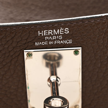 Hermes Taurillon Clemence Shoulder Kelly 40 Cafe 6 of 16