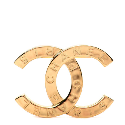 Chanel Metal Paris Button CC Large Brooch Gold 1 of 4
