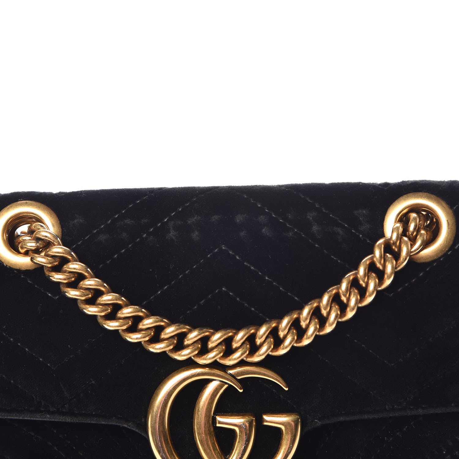 Gucci Velvet Matelasse Mini GG Marmont Shoulder Bag Black 8 of 12