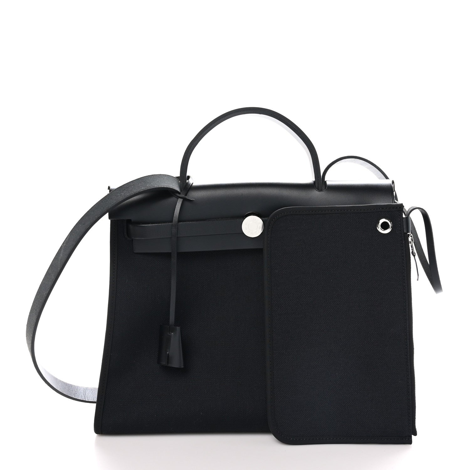 Hermes Military Toile Vache Hunter Herbag Zip PM 31 Black 3 of 12