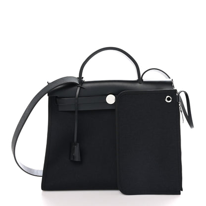 Hermes Military Toile Vache Hunter Herbag Zip PM 31 Black 3 of 12
