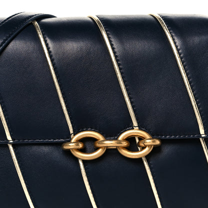 Saint Laurent Lambskin Quilted Le Maillon Satchel Marine 9 of 11