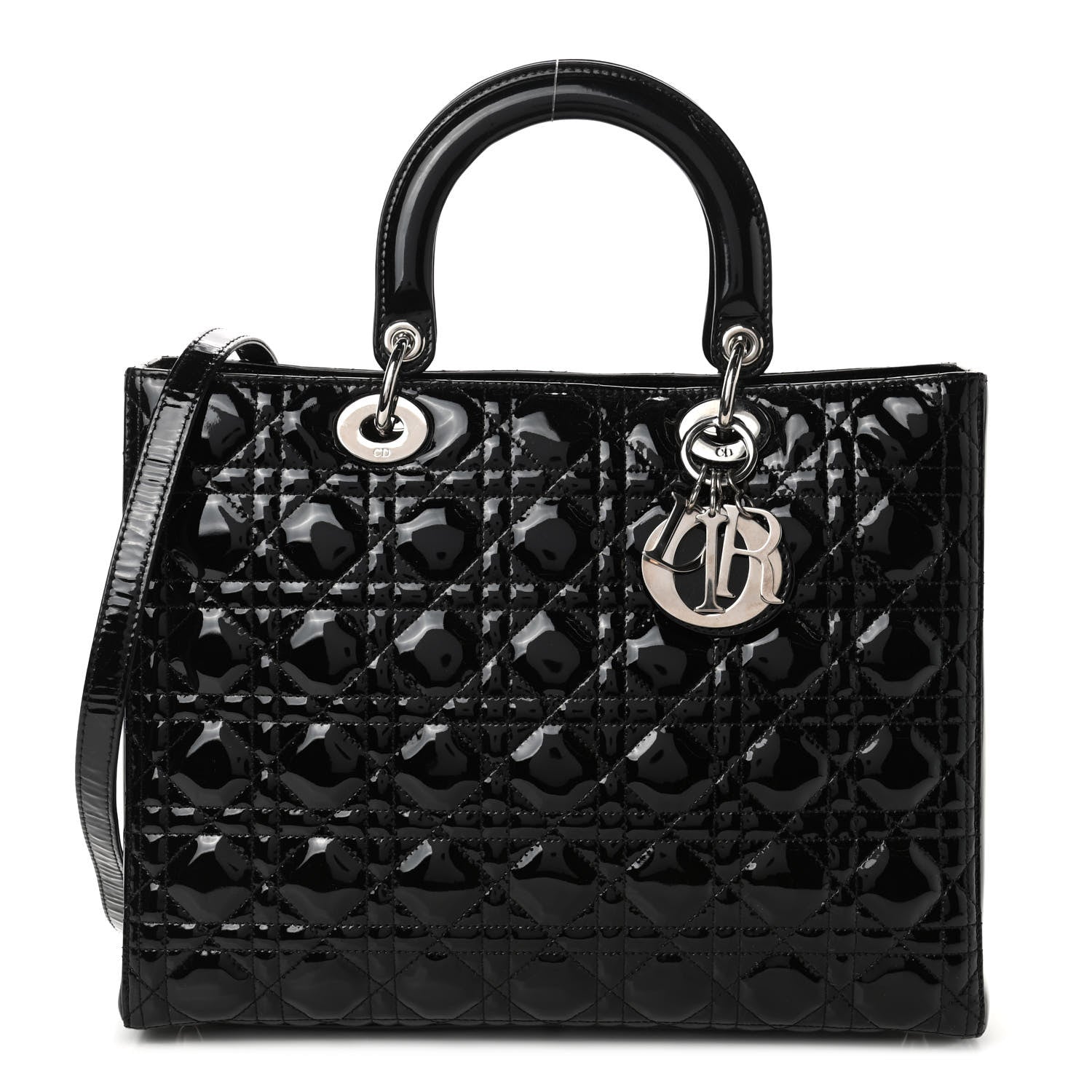 Christian Dior Patent Cannage Large Lady Dior Black 1 of 4