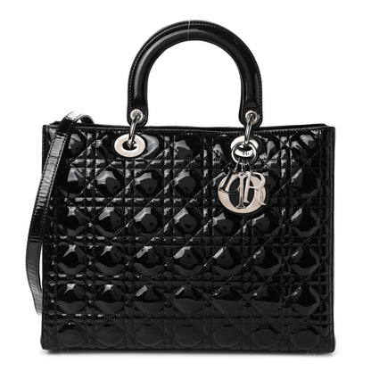 Christian Dior Patent Cannage Large Lady Dior Black 1 of 4