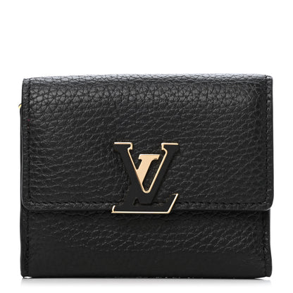 Louis Vuitton Taurillon Capucines Compact Wallet Black 1 of 5